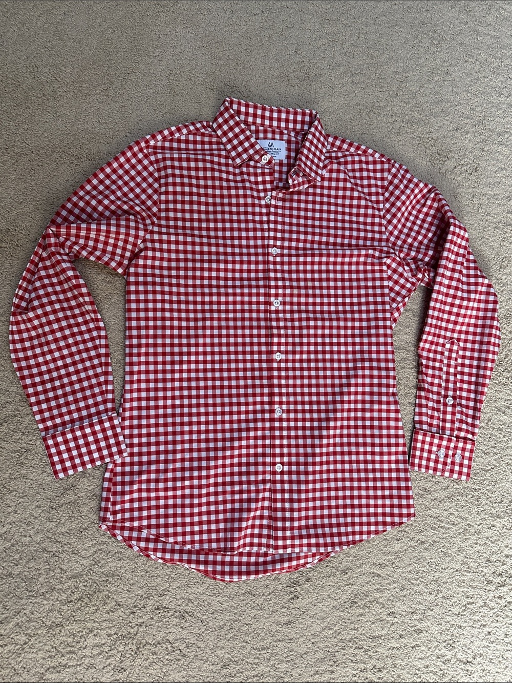 The "Hatteras" Checked Dress Shirt in Red by Mizzen+Main Red Gingham